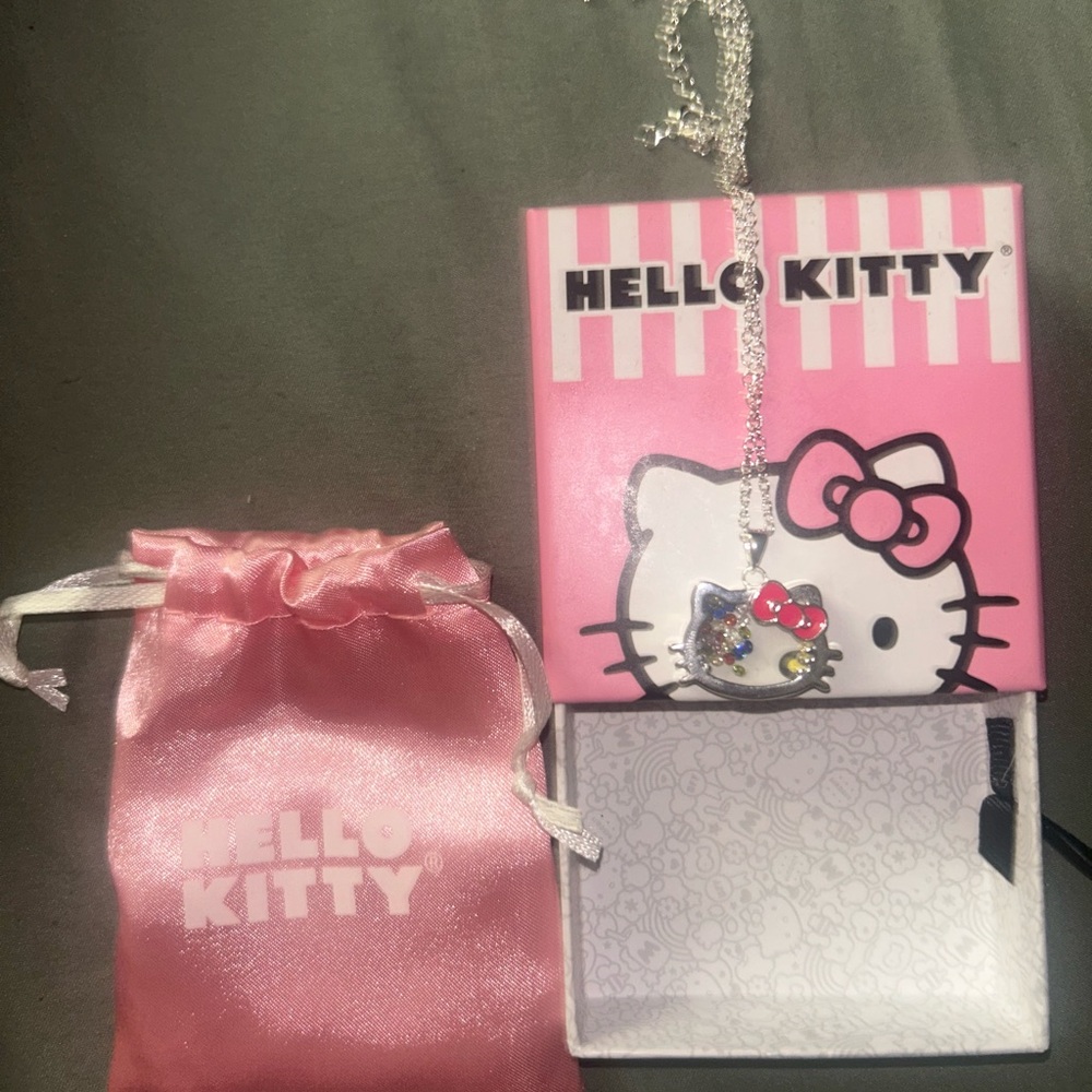 Hello Kitty Silver and Pink Kids Necklace